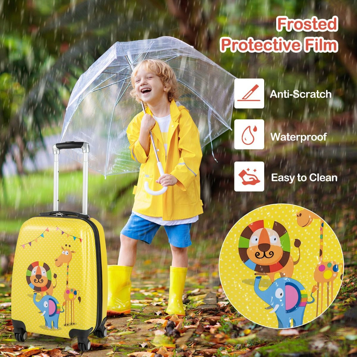 Coast 2-Delige Kinderkofferset - Trolley en Rugzak - Geel