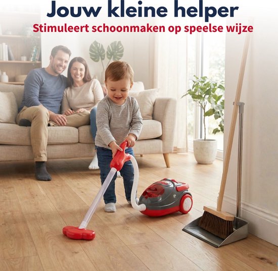 Dirt Devil Speelgoed Stofzuiger met Slang - met Geluidseffecten en Wervelende Deeltjes - Draadloos Schoonmaak Speelgoed Jongens en Meisjes vanaf 3 Jaar - 88 x 15 x 12.5 cm - Rood/Grijs