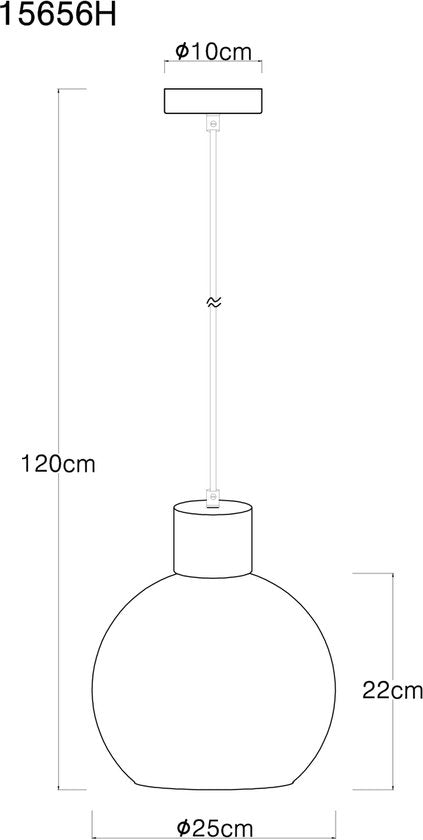 Globo - hanglamp - Moitas - zwart - glas - Ø 25cm - E27 - 15656H
