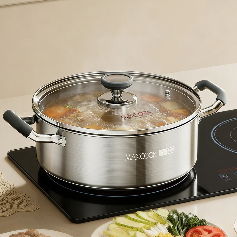 Maxcook roestvrijstalen hotpot - 30 cm - 6,5 liter