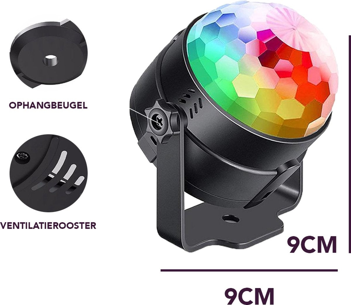Achaté Discolamp met Afstandsbediening - Feestverlichting - Disco Bal - Discoverlichting - Disco Lamp