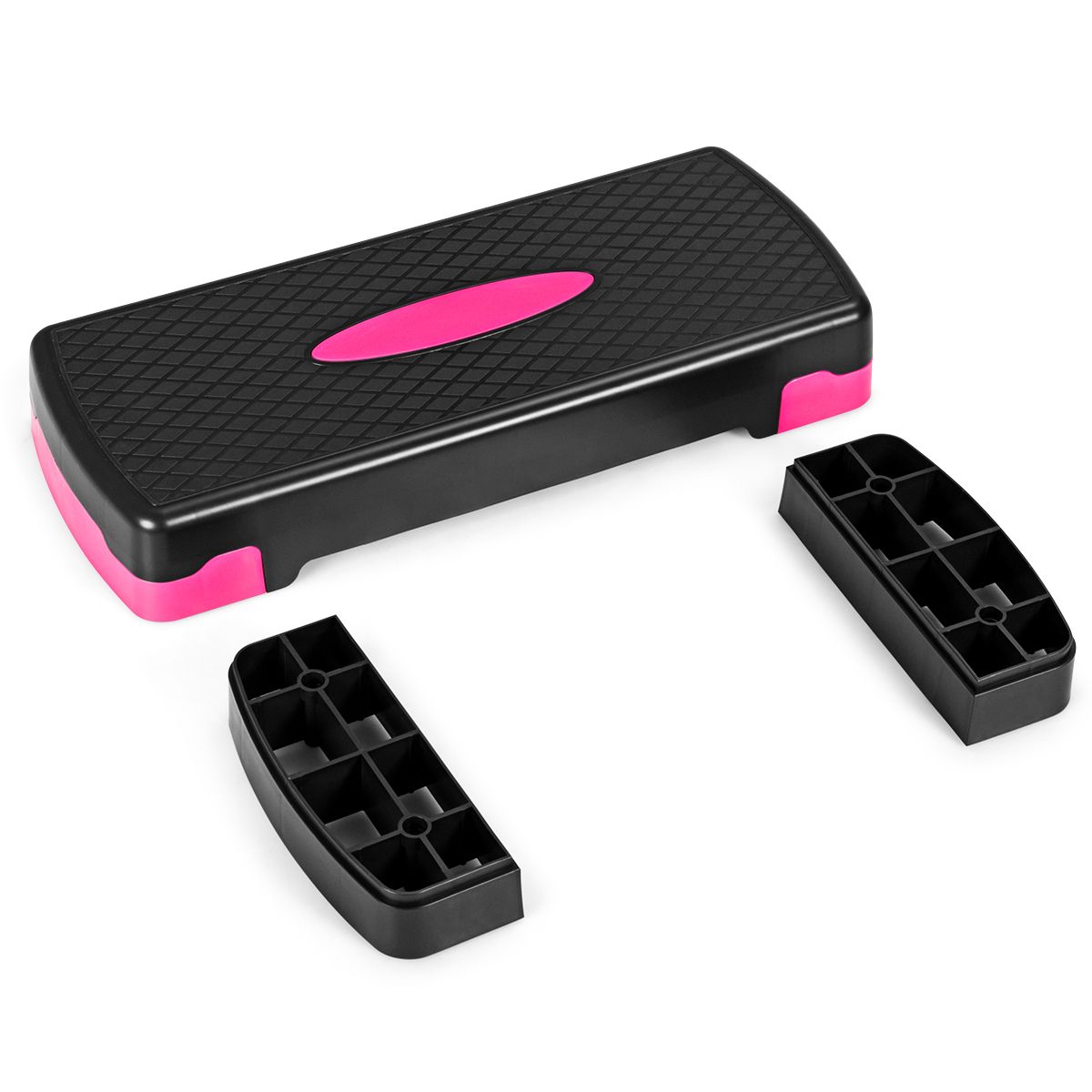 Coast Hoogte Verstelbare Aerobic Stepper Fitnesstrainer 66x28x10-15cm Zwart met Twee Treden
