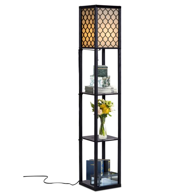 Coast Moderne Vloerlamp met 3 Planken - 160 x 26 x 26 cm - Zwart