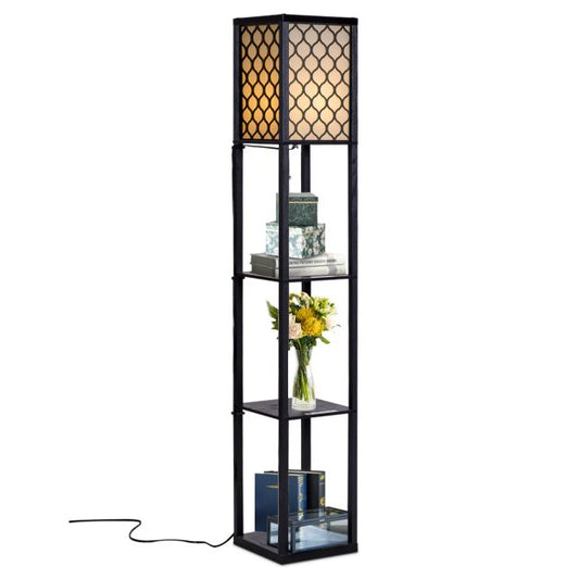 Coast Moderne Vloerlamp met 3 Planken - 160 x 26 x 26 cm - Zwart