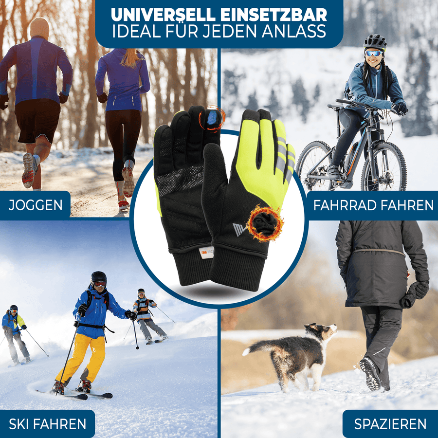 MIVELO THERMO-FIT Winterhandschoenen - Thermisch Fleece & 3M Thinsulate - Geel - Unisex - Maat XL