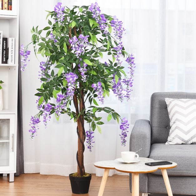 Coast kunstmatige plant bruikbare kunstmatige palmkunstboom 150 cm paars