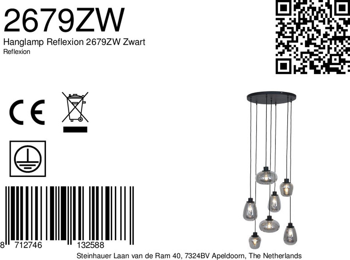 Hanglamp Steinhauer Reflexion - Zwart
