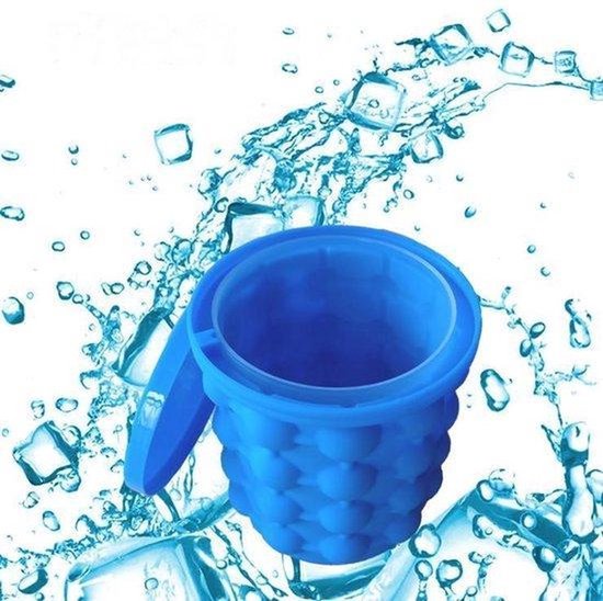 Shop-Story - Ijsemmer/ijsblokjesmachine - Drankenkoeler - 2 in 1 siliconen emmer - Blauw