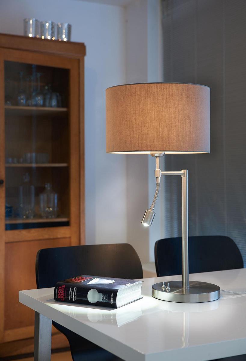 Light & Living Lampvoet CALGARY - Nikkel Satijn - Met Ledflex