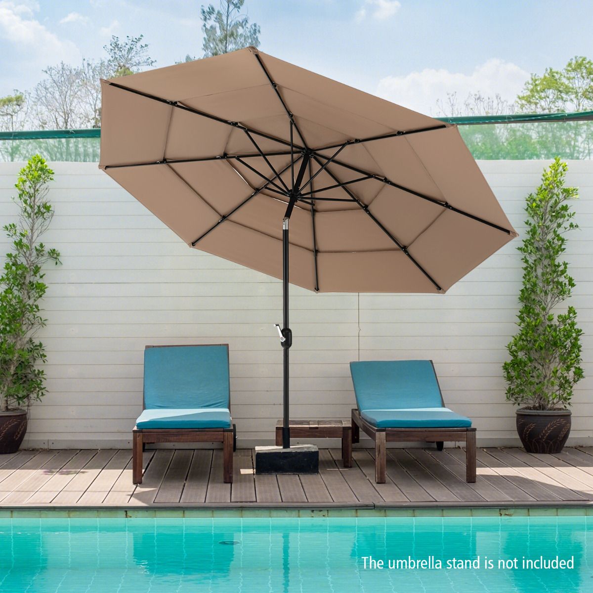Coast Tuinparasol - 300cm - Bruin - 45 Graden Kantelbaar