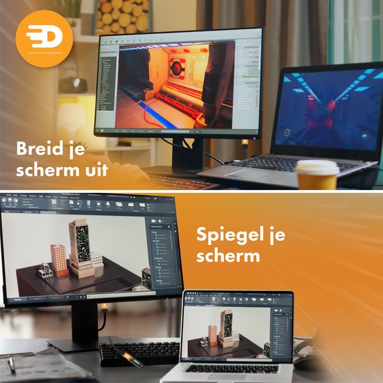 Drivv. USB C naar HDMI Adapter - Ondersteunt 4K 30Hz - Converter - Type C naar HDMI - Thunderbolt 3 - Zwart