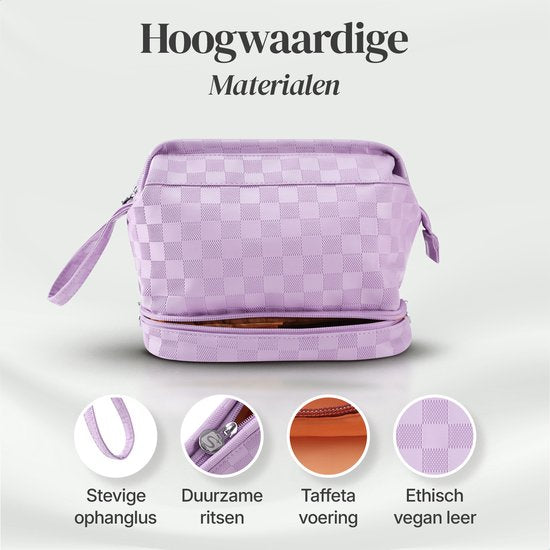SC Travel Essentials - Toilettas en Make-up Organizer - Waterdicht en Compact - Geschikt voor Reis en Dagelijks Gebruik - Unisex - Paars