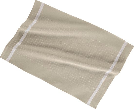 Keukenhanddoeken Set van 3 – 50x70 cm – Katoen – Gestreept Design – Zandkleur – Hoog Absorberend