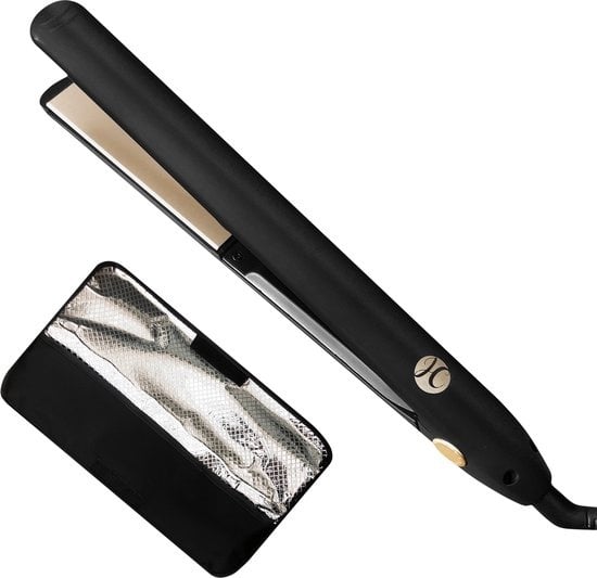 JC Stijltang met Luxe Opbergetui - Stijltangen - Keramische Coating - Zwart / Goud