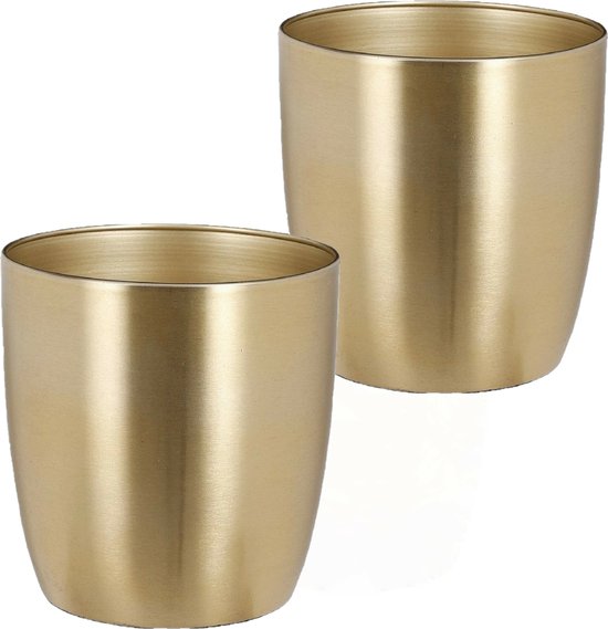 Mica Decorations Alano Bloempot - H21 x Ø22 cm - Metaal - Goud