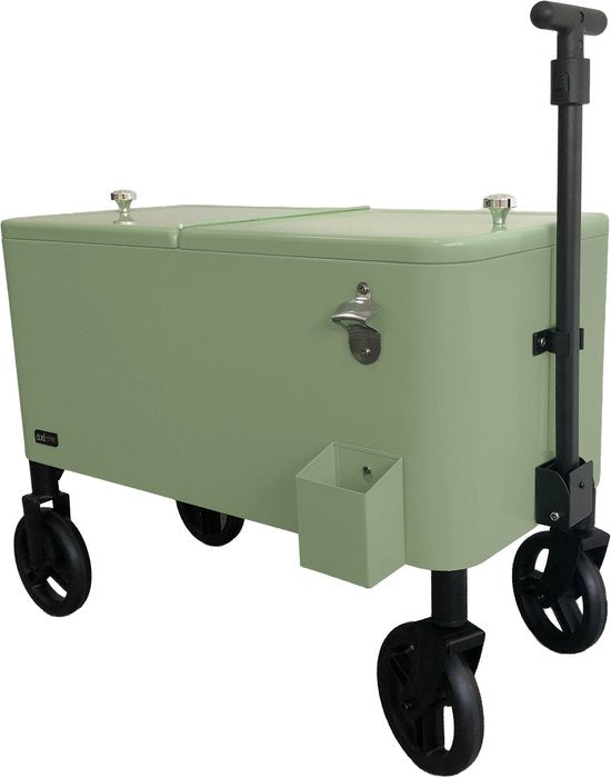 AXI Bolderwagen Cooler Go in Groen - Bolderkar - Koeler met wielen - 76L inhoud - Koelbox met aftapkraan