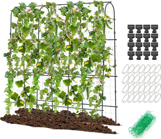 Coast Komkommerrek Zwart – Verstelbaar Plantenrek met Net – 179 x 32-65 x 180 cm
