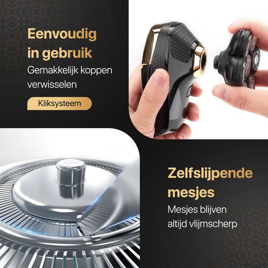 Wellshave 5 in 1 Scheerapparaat Mannen Deluxe - Gezicht en Hoofd Trimmer - Nat en Droog Shaver - Neustrimmer - Skull shaver