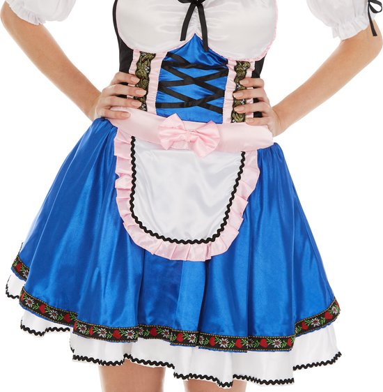 Dressforfun vrouwenkostuum dirndl sexy weidedroom XXL - verkleedkleding kostuum halloween verkleden feestkleding carnavalskleding carnaval feestkledij partykleding - 301054