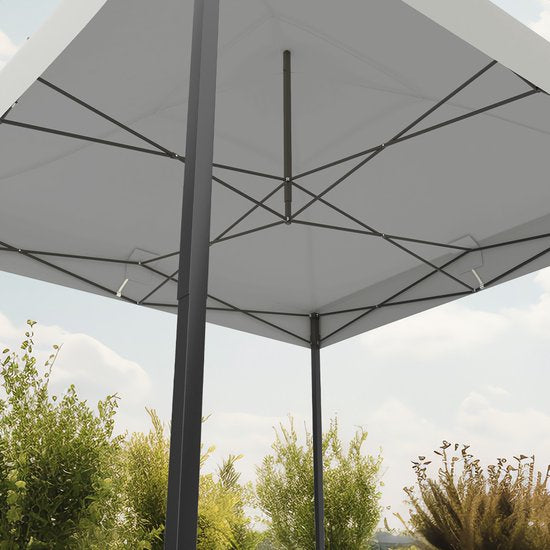 LifeGoods Partytent - 3x3 m - Zijwanden - Easy Up - Paviljoen - Opvouwbaar - Waterdicht - Draagtas met Wieltjes - Wit