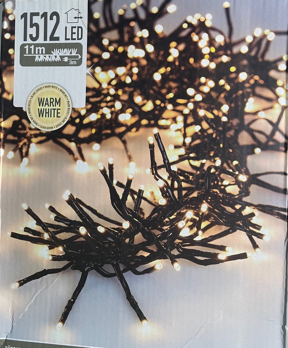 Kerstverlichting 11 meter – 1512 LED – Warm Licht – Geschikt voor Binnen en Buiten
