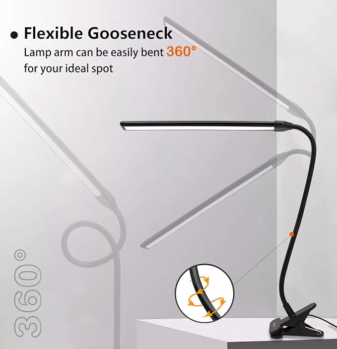 Cesunlight Bureaulamp - LED - Dimbaar - USB - Touchbediening - Zwart