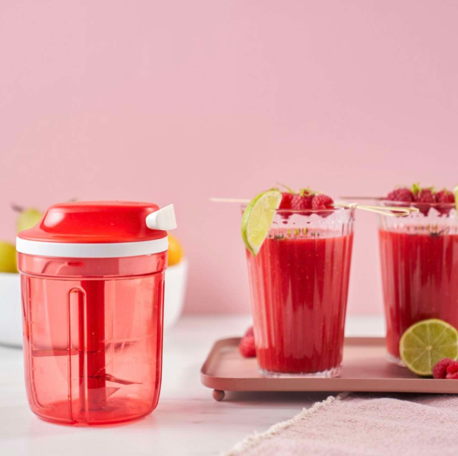 Tupperware SuperSonic Chopper Medium - 730 ml - 3 Messen - Rood