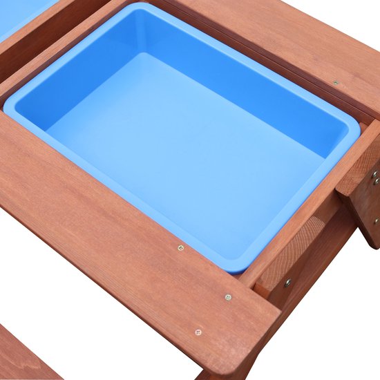 Sunny Dave Zand & Water Picknicktafel in Bruin voor kinderen - Multifunctionele Picknick tafel met 2 uitneembare kunststof bakken - FSC hout