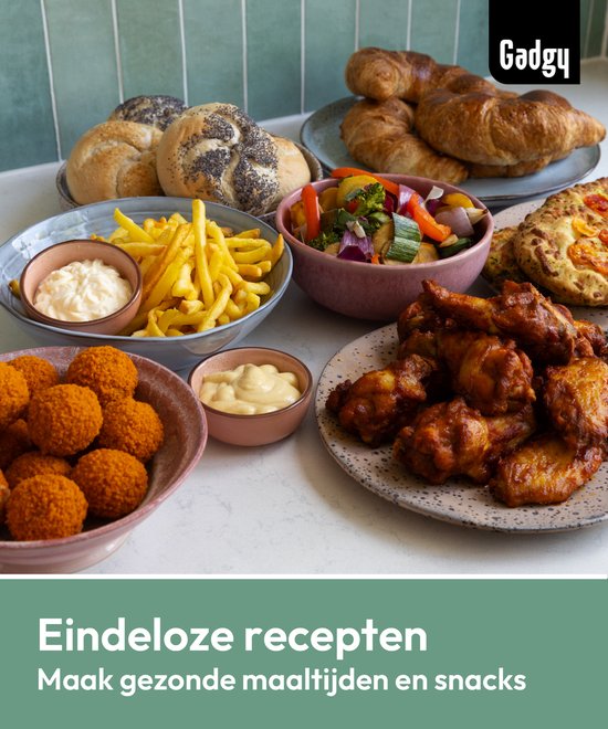 Gadgy Airfryer 5L met Kijkvenster – 1400W – Digitale Heteluchtfriteuse – 7 Voorgeprogrammeerde Programma’s – Touchscreen – Tot 200°C – Gezond Frituren Zonder Olie