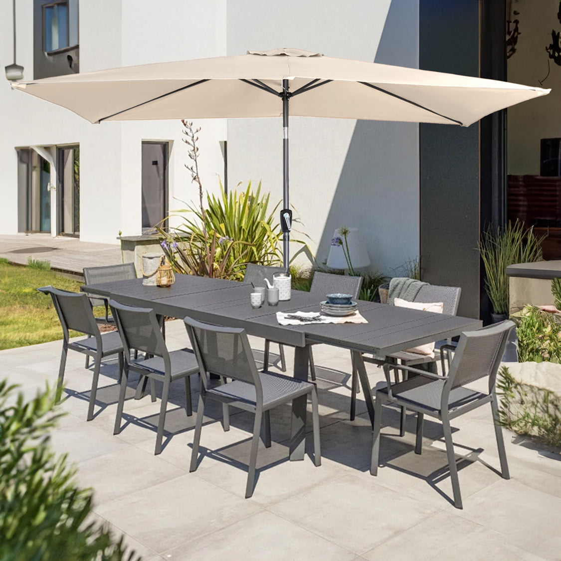 Angel Living Parasol - 3 x 2 m - Rechthoekig - Beige