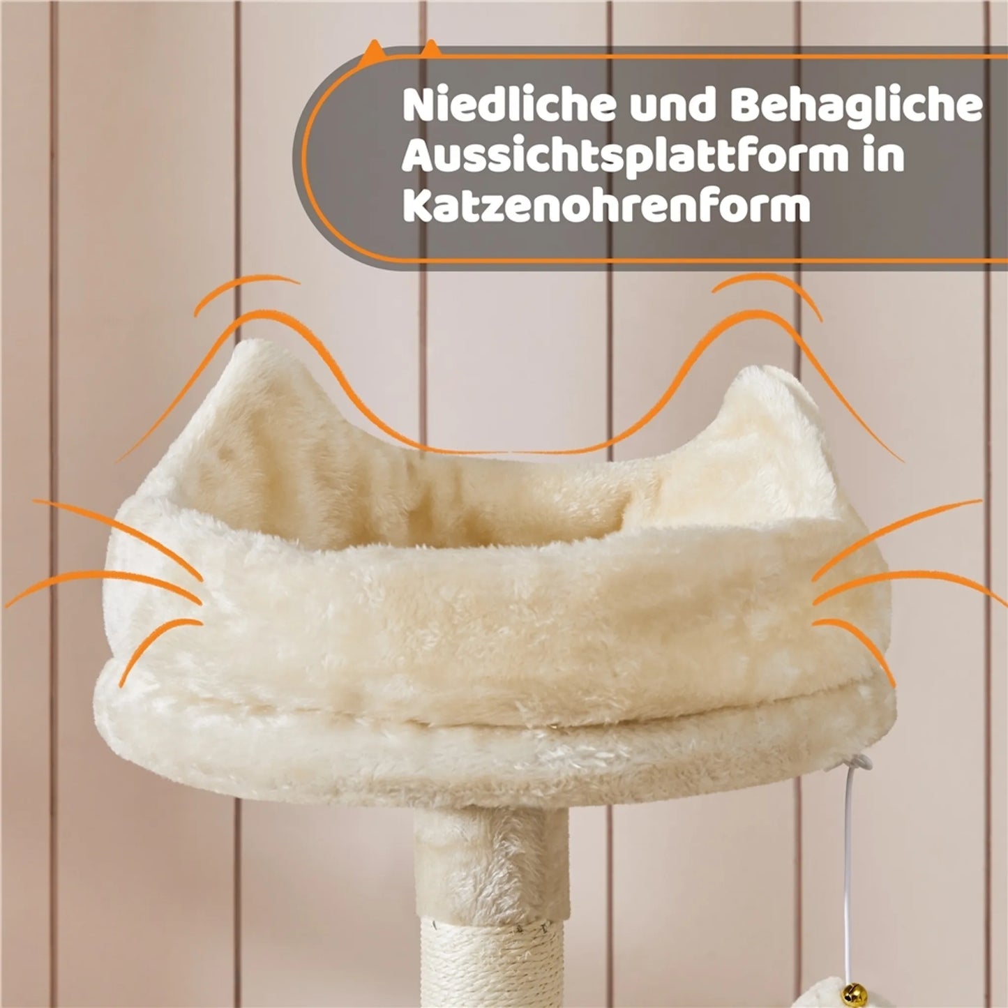 Yaheetech Krabpaal XXL Met 3 Uitkijkplatformen – Voorzien Van 2 Kattenholen En Krabplank En Anti-kantelsysteem – Voor Huishoudens Met Meerdere Katten – Beige Pluche En Sisal – 55,5 x 55,5 x 175 cm