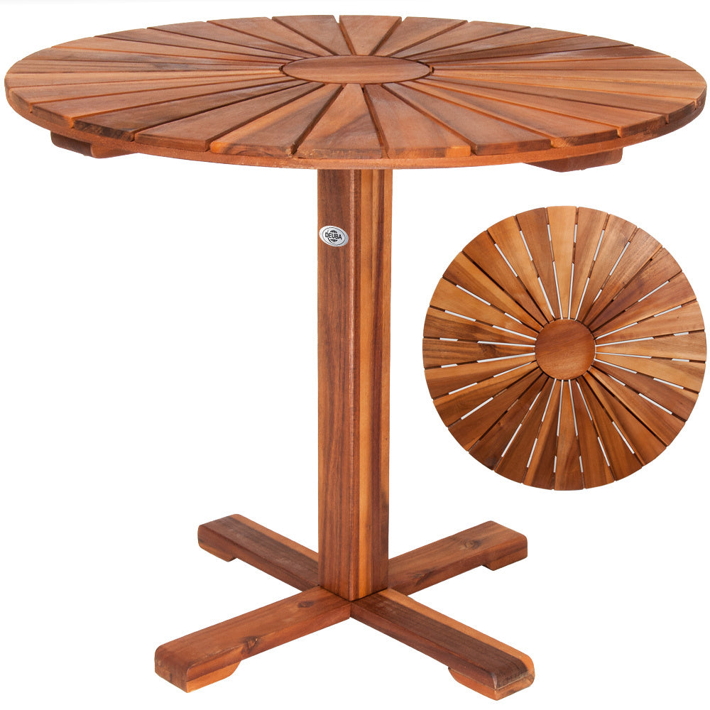 Casaria Bijzettafel Rond \\u2013 \\xD8 70,5 cm Acaciahout 4 Poten - Bruin