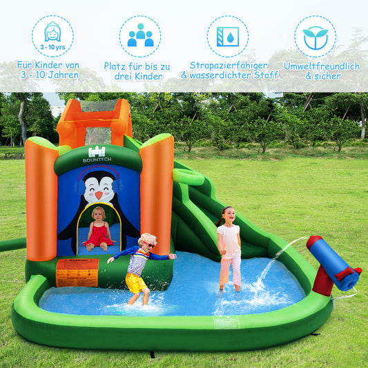 Coast Springkussen Waterpark Pinguïn – 370 x 300 x 190 cm – Met Glijbaan, Zwembad en Waterkanon