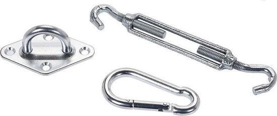 Accessoires voor Schaduwdoek - Karabijnhaak/Spanmoer/Plaat met Oog