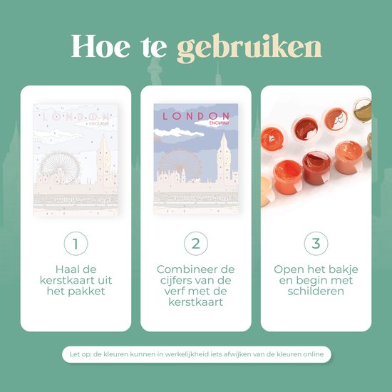Rubye® Mini Schilderen op Nummer - New York - Inclusief Verf en Penselen - Volwassenen & kinderen - 15x20cm