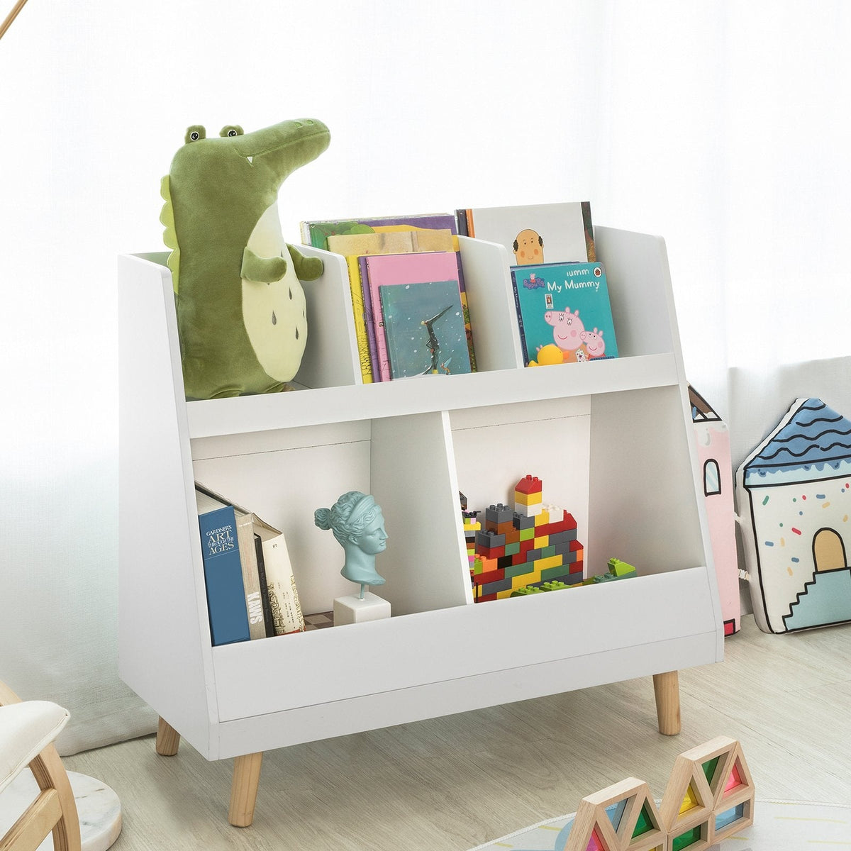 SoBuy Opbergkastje Voor Kinderen - Wit - 86x36x77 cm - 5 vakken
