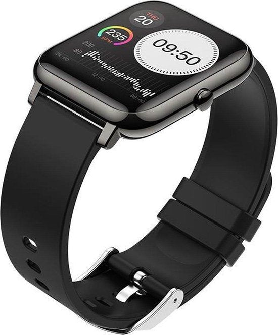 MAOO Amplify Smartwatch – Incl. Screenprotector – Hartslag, Bloeddruk & Bloedsaturatie – Slaapmonitor – Stappenteller – Afstandsmeting – Waterproof – Android & iOS – Zwart