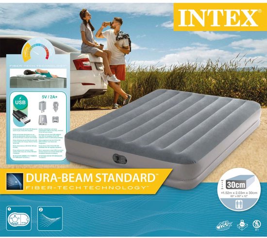 Intex Prestige Mid-Rise luchtbed - Queensize - Ingebouwde elektrische pomp