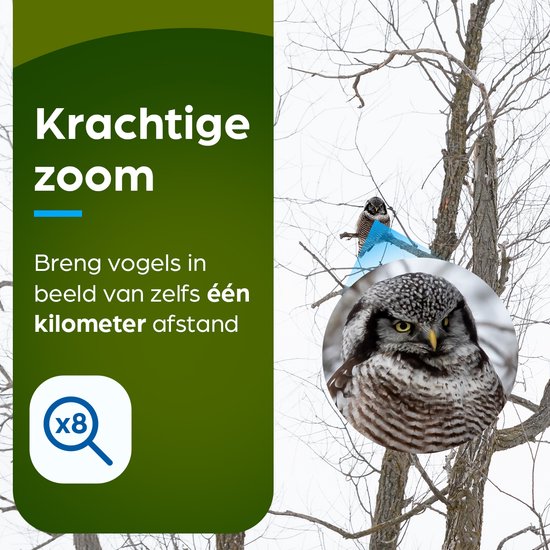 Exortus® FMC Compacte Verrekijker voor Volwassenen & Kinderen – Spotting Scope Telescoop 8x21 – Met Draagtas & Nekkoord – Vogel Spotten, Reizen, Jagen