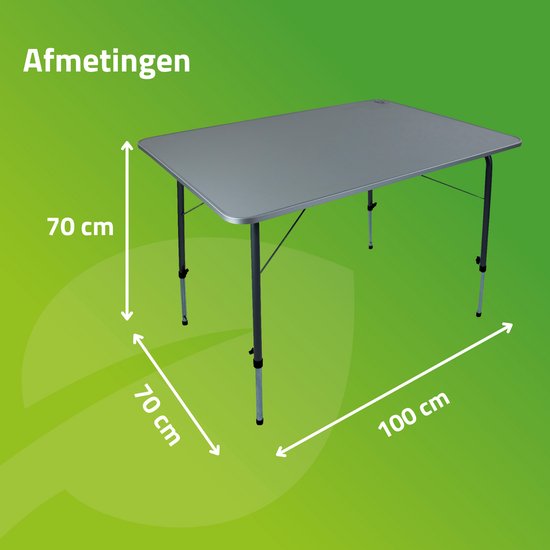Bo-Camp - Camping tafel - Hoogte verstelbaar - 100x70 cm