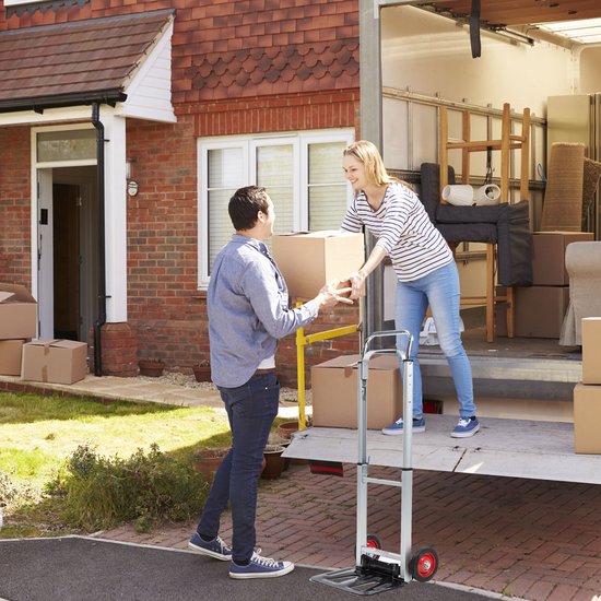 BRASQ Steekwagen opvouwbaar Staal - 90 KG Draagvermogen - Transportwagen - Plateauwagen - Steekkar - Trolley
