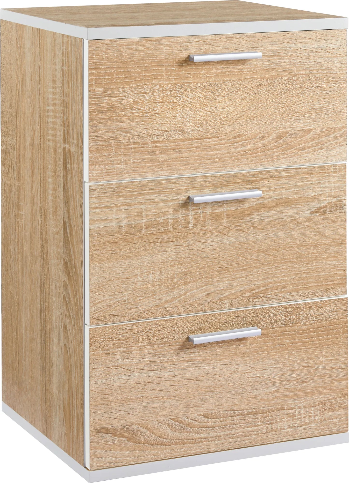 Yaheetech Nachtkastje Met 3 Lades – Voorzien Van Anti-kantelvoorziening En Bronzen Knoppen En Geïllustreerde Handleiding – Voor Slaapkamer En Woonkamer – Eiken Mdf – 40 x 35 x 60 cm
