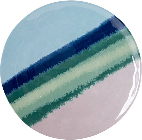 Bo-Camp - Servies - Halo - Blauw/Groen - 12 Stuks