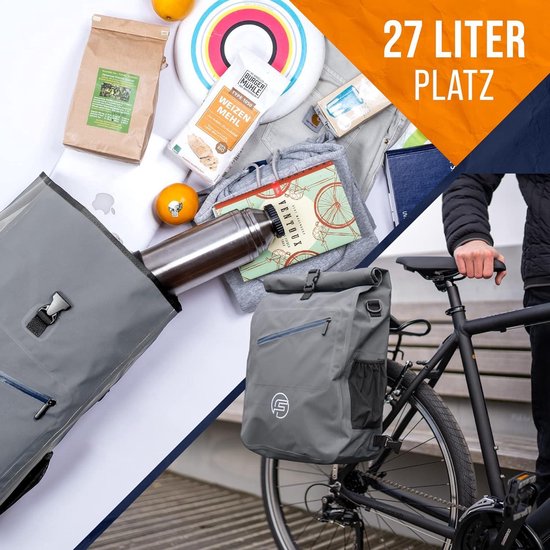 3-in-1 fietstas voor bagagedrager en rugzak - waterdicht - 27 liter - reflecterend - zadeltas voor fiets