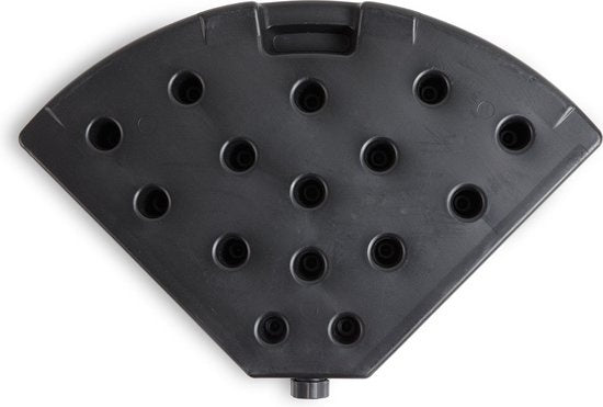 LIFA GARDEN Vulbare verzwaringstegels - Voetstuk voor hangende parasol in zwart - Te vullen met zand of water tot 50 kg - Weerbestendig - 100 x 100 x 8 cm