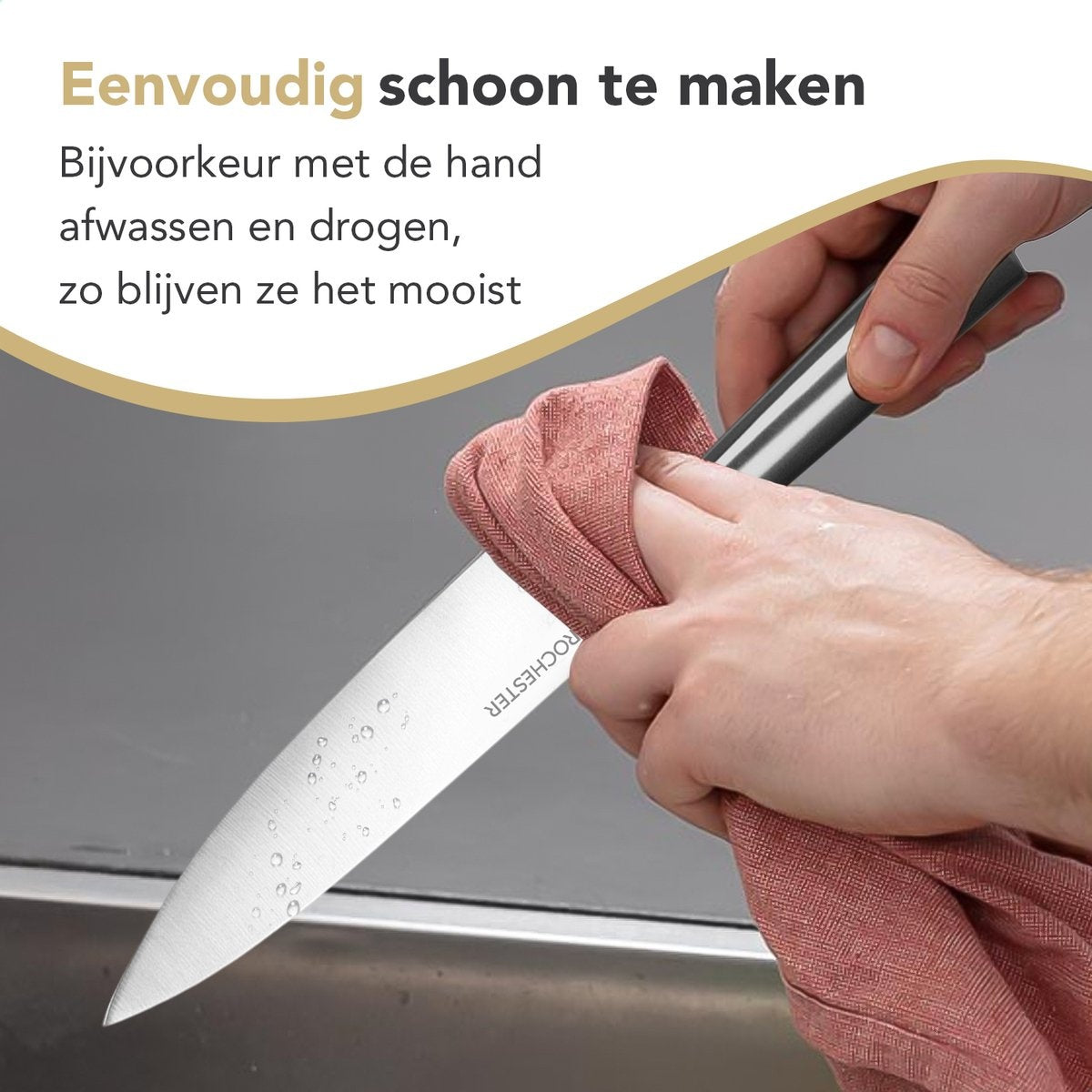 Rochester 14-delige Messenset met Blok en Messenslijper - Keukenmessen met Messenblok - RVS - Krasbestendige Coating