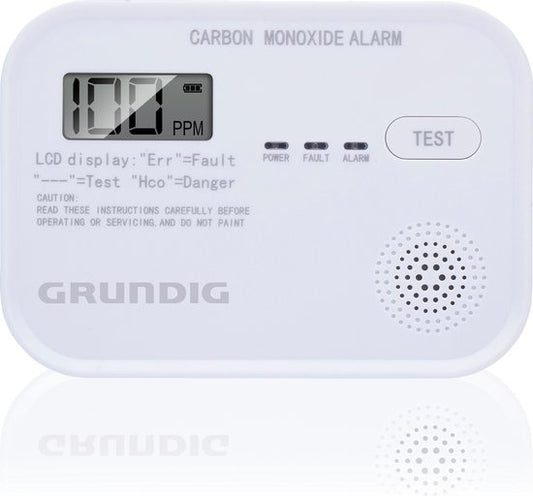Grundig CO Melder - Hoogsensitieve Koolmonoxidemelder - LCD Scherm - 10 Jaar Sensor - Voldoet aan Europese norm