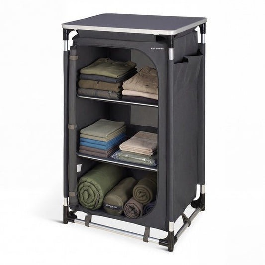 TRVLMORE Campingkast XL - Campingkeuken - 90KG Draagvermogen - Aluminium Frame - Inklapbaar - Incl. Draagtas - 50x60x97CM - Grijs