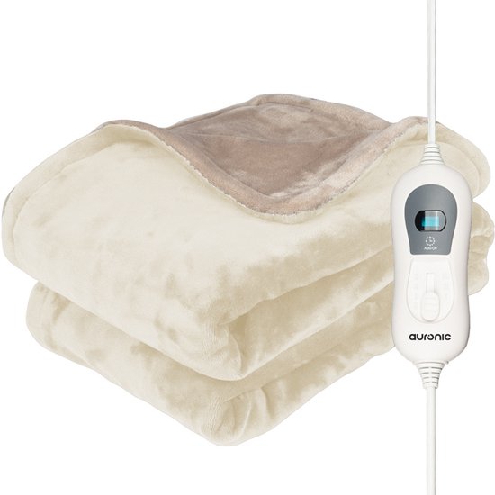 Auronic Elektrische Deken 160 x 120 cm – 3 Warmtestanden – 120W – Antraciet