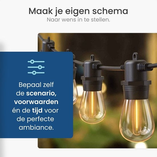 Gologi Lichtsnoer – Smart LED Verlichting met App – Waterdicht – 5 m – Warm Wit – Zwart